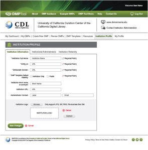 The institution profile page - you can even upload your logo!