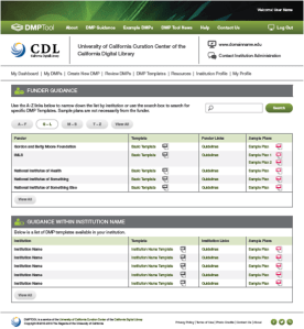 The DMPTool guidance page, with help from funders and your institution.