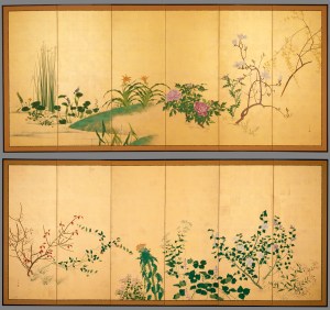 Flower and Plants of the Four Seasons (Japan, Edo Period) Source: collections.lacma.edu