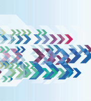 Abstract image of multi-colored arrows